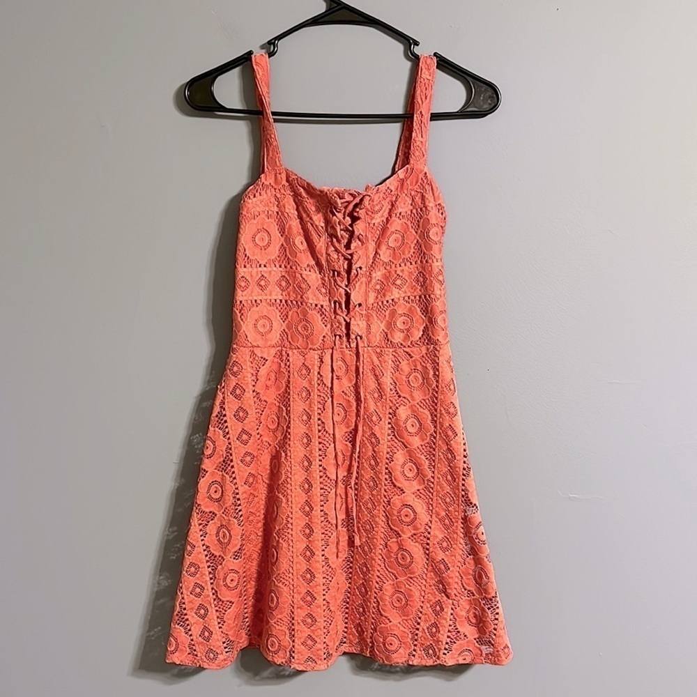 Aeropostale Coral lace dress size small